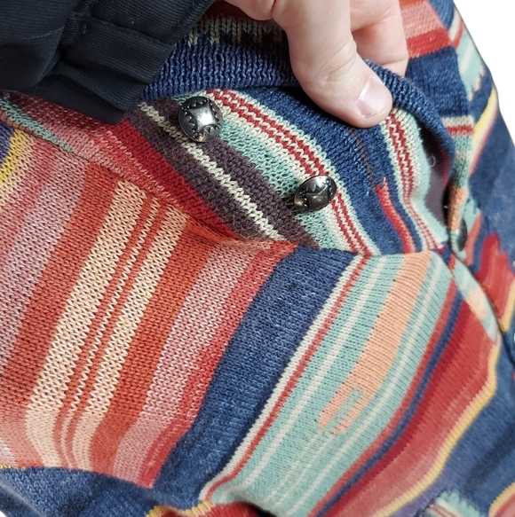 Polo RL | Patchwork | Aztec | Southwestern Navajo | 5 Button Shawl Cardigan - Picture 9 of 11